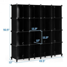 Load image into Gallery viewer, 16 Plastic Cube Storage Organizer-Black