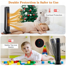 Load image into Gallery viewer, 1500W Portable Oscillating Space Heater with Remote Control-Black