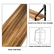 Load image into Gallery viewer, Wooden Wall-Mounted 2-Tier Floating Shelves