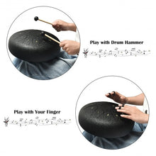 Load image into Gallery viewer, Steel Tongue Handpan Drum 13 Notes 12�-Black