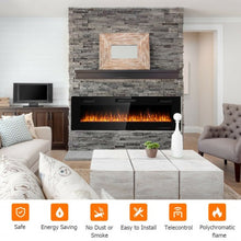 Load image into Gallery viewer, 60" Recessed Ultra Thin Mounted Wall Electric Fireplace