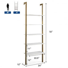 Load image into Gallery viewer, 5-Tier Metal Frame Ladder Shelf -Golden
