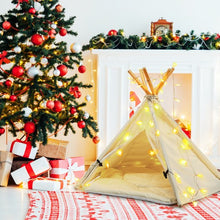 Load image into Gallery viewer, Indoor Pet Teepee Dog Puppy Cat Bed Portable Canvas Tent and House with Cushion