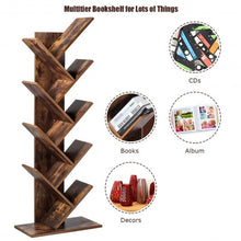 Load image into Gallery viewer, 8-Tier Free Standing Tree Bookshelf-Coffee
