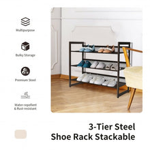Load image into Gallery viewer, Adjustable to Flat or Slant Shoe Organizer Stand-3-Tier