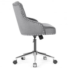 Load image into Gallery viewer, Tufted Upholstered Swivel Computer Desk Chair with Nailed Tri-Gray