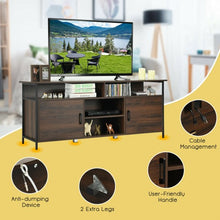 Load image into Gallery viewer, 58" Wood TV Stand Entertainment Media Center Console with Storage Cabinet