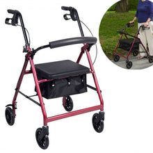 Load image into Gallery viewer, Rollator Walker with Curved Back & Soft Seat