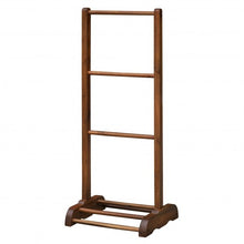Load image into Gallery viewer, 3-Bar Acacia Wood Freestanding Bathroom Towel Rack w/Bottom Storage Shelf-Brown