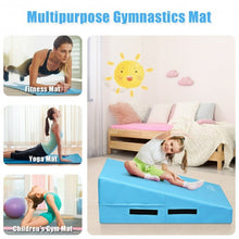 Load image into Gallery viewer, Incline Gymnastics Mat Wedge Ramp Gym Tumbling Exercise Mat-Blue