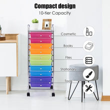 Load image into Gallery viewer, 10 Drawer Rolling Storage Cart Organizer-Color