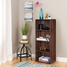 Load image into Gallery viewer, 4 Tier Open Shelf Storage Display Cabinet-Walnut