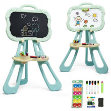 Load image into Gallery viewer, 4 in 1 Double Sided Magnetic Kids Art Easel-Green