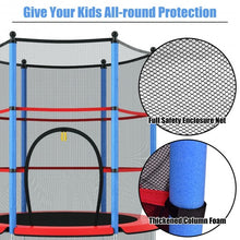 Load image into Gallery viewer, 55" Youth Jumping Round Trampoline with Safety Pad Enclosure-Blue