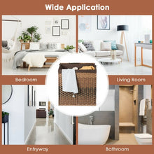 Load image into Gallery viewer, Laundry Hamper Hand-Woven Synthetic Rattan Laundry Basket-Brown