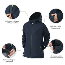Load image into Gallery viewer, Women's Waterproof & Windproof Rain Jacket with Velcro Cuff-Navy-S