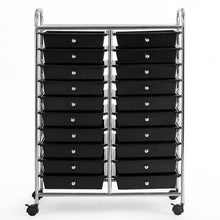 Load image into Gallery viewer, 20 Drawers Storage Rolling Cart Studio Organizer-Black
