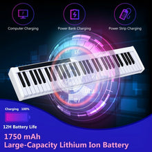 Load image into Gallery viewer, 61-Key Portable Digital Stage Piano with Carrying Bag-White