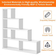 Load image into Gallery viewer, 6 Cubes Ladder Shelf Corner Bookshelf Storage Bookcase-White