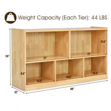Load image into Gallery viewer, Kids 5-Cube Storage Cabinet 2-Shelf Wood Bookcase Organizer