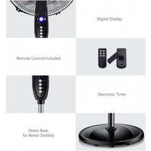 Load image into Gallery viewer, 16" Adjustable Oscillating Pedestal Stand Fan