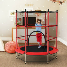 Load image into Gallery viewer, 55" Youth Jumping Round Trampoline with Safety Pad Enclosure-Red
