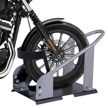 Load image into Gallery viewer, Motorcycle Wheel Chock 17" - 21" Tires Bike Stand Lift Mount Trailer -Silver