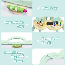 Load image into Gallery viewer, 4 in 1 Double Sided Magnetic Kids Art Easel-Green