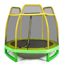 Load image into Gallery viewer, 7FT Kids Trampoline W/ Safety Enclosure Net-Yellow