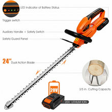 Load image into Gallery viewer, 20v Cordless Hedge Trimmer 24-Inch Dual Action Blade with Battery and Charger