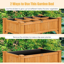 Load image into Gallery viewer, 8 Grids Wood Elevated Garden Planter Box Kit with Liner & Shelf