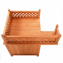 Load image into Gallery viewer, Wood Pet Dog House with Roof Balcony & Bed Shelter
