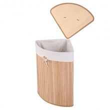 Load image into Gallery viewer, Corner Bamboo Hamper Laundry Basket
