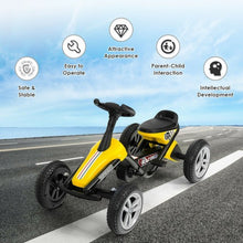 Load image into Gallery viewer, 4 Wheel Pedal Powered Ride on Racer Car for Kids-Yellow