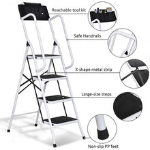 Load image into Gallery viewer, 2-in-1 Folding Non-slip 4 Step Ladder