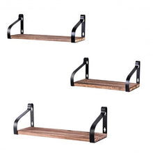 Load image into Gallery viewer, Set of 3 Wall Mount Floating Shelves Rustic Wood Storage Shelves