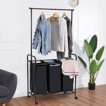 Load image into Gallery viewer, 3 Bag Rolling Laundry Sorter Cart Hamper Organizer
