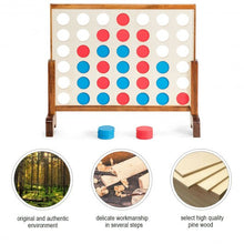 Load image into Gallery viewer, Wooden 4 in a Row Game Toy For Adults Kids with Carrying bag-Natural