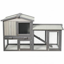 Load image into Gallery viewer, 58" Weatherproof Wooden Rabbit Hutch-Gray