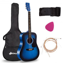 Load image into Gallery viewer, Sonart 41" 6 Strings Acoustic Folk Guitar-Blue
