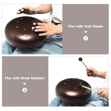 Load image into Gallery viewer, 10" Steel Tongue Drum 8 Notes Handpan Drum-Coffee