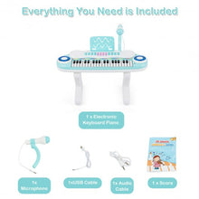 Load image into Gallery viewer, 37-key Kids Toy Keyboard Piano with Microphone-Blue
