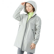 Load image into Gallery viewer, Hooded Women's Wind & Waterproof Trench Rain Jacket-Gray-XXL