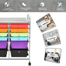 Load image into Gallery viewer, 12 Drawers Rolling Cart Storage Scrapbook Paper Organizer Bins-Deep Multicolor