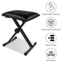Load image into Gallery viewer, Adjustable Portable X-Style Leather Padded Piano Bench