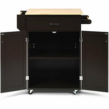 Load image into Gallery viewer, Utility Rolling Storage Cabinet Kitchen Island Cart with Spice Rack-Brown