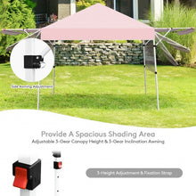 Load image into Gallery viewer, 17 Feet x 10 Feet Foldable Pop Up Canopy with Adjustable Instant Sun Shelter-Pink