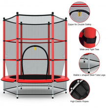 Load image into Gallery viewer, 55" Youth Jumping Round Trampoline with Safety Pad Enclosure-Red