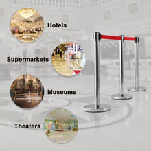 Load image into Gallery viewer, 6 Pcs Crowd Control Barrier Stanchion Posts Queue Belt