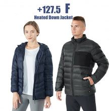 Load image into Gallery viewer, Hooded Electric USB Women�s Down Heated Jacket-Black-L